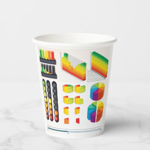 Infographic Elements and Data Visualization Paper Cups