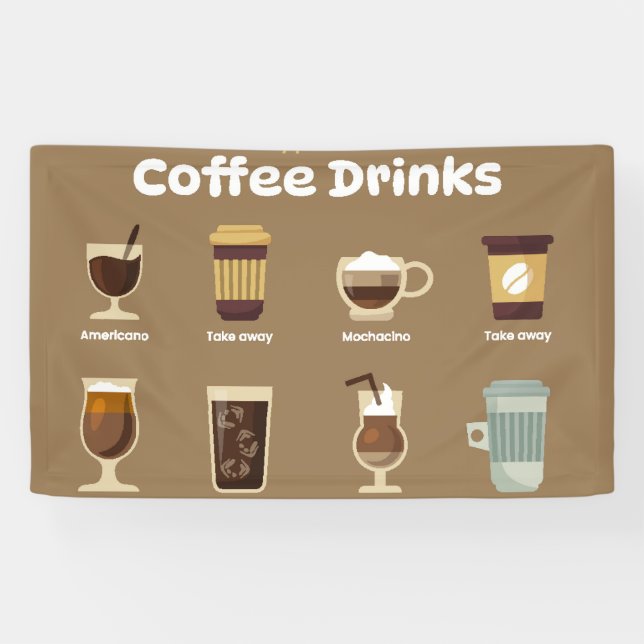 Infographic of coffee types banner (Horizontal)