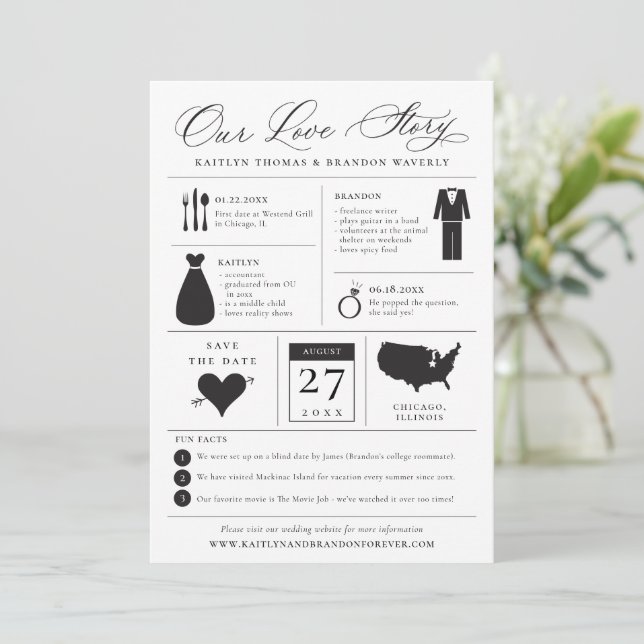 Infographic Save the Date Love Story (Standing Front)