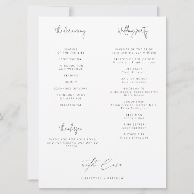 Infographic Wedding Ceremony Minimalist Greenery (Back)