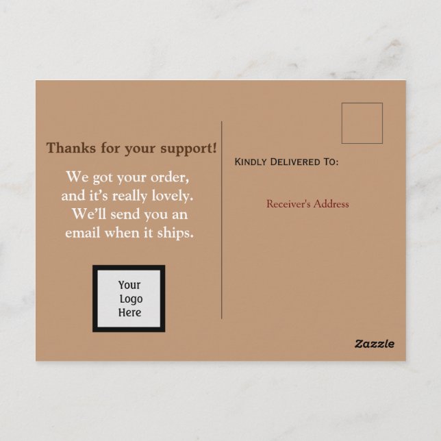 Inform about shipping Postcard (Back)