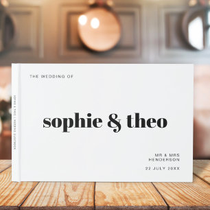 Informal Minimalist   Modern Retro Casual Wedding Guest Book