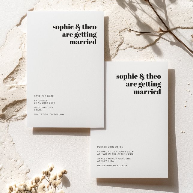 Informal Minimalist | Modern Retro Casual Wedding Invitation (Creator Uploaded)