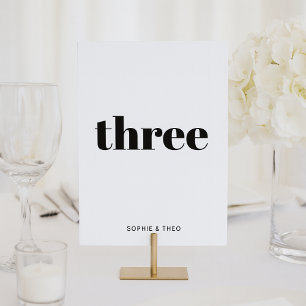 Informal Minimalist Modern Retro Casual Wedding Table Number