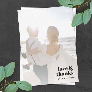 Informal Minimalist Modern Retro Casual Wedding Thank You Card