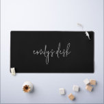 Informal Script Name Plain Black Desk Mat<br><div class="desc">Informal Script Name Plain Black. Modern simplicity which you can easily personalise with your name. Can be changed to any colour via the Edit further option.</div>