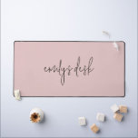 Informal Script Name Plain Blush Pink Desk Mat<br><div class="desc">Informal Script Name Plain Blush Pink. Modern simplicity which you can easily personalise with your name. Can be changed to any colour via the Edit further option.</div>