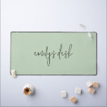 Informal Script Name Plain Sage Green Desk Mat<br><div class="desc">Informal Script Name Plain Sage Green. Modern simplicity which you can easily personalise with your name. Can be changed to any colour via the Edit further option.</div>