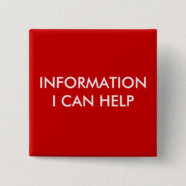 INFORMATION 15 CM SQUARE BADGE (Front)