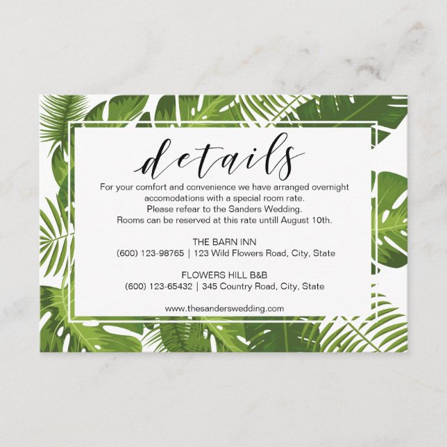 Information card | green leaves tropical (Front)