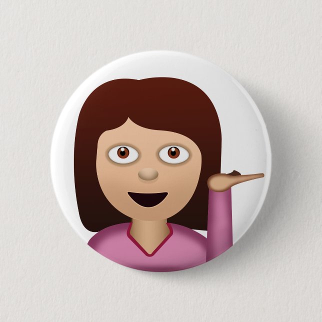 Information Desk Person Emoji 6 Cm Round Badge (Front)