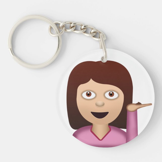 Information Desk Person Emoji Key Ring (Front)
