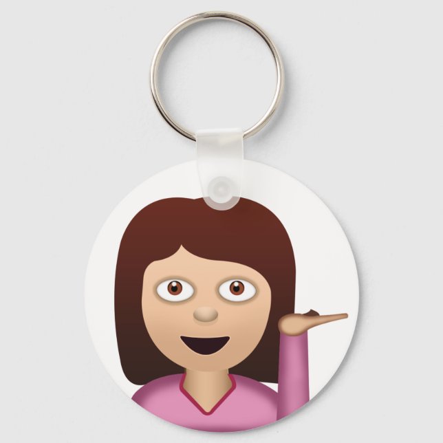 Information Desk Person Emoji Key Ring (Front)