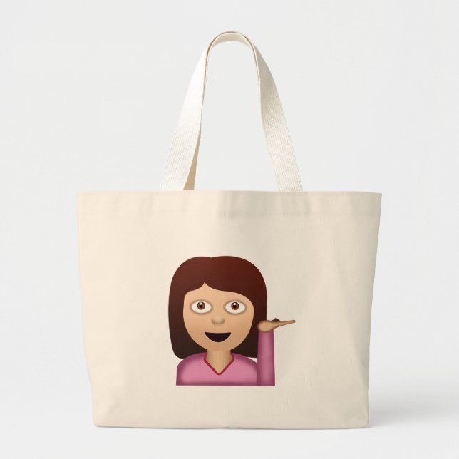Information Desk Person Emoji Large Tote Bag (Front)