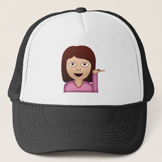 Information Desk Person Emoji Trucker Hat (Front)