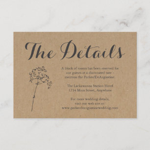 Information Enclosure Card   Rustic Kraft