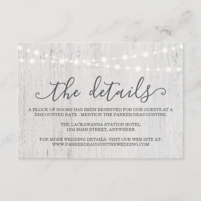 Information Enclosure Card | Rustic Romantic (Front)