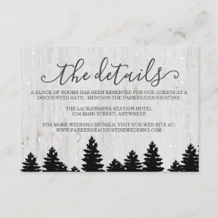 Information Enclosure Card Rustic Winter