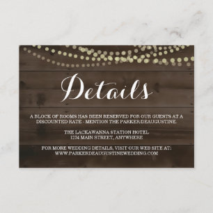 Information Enclosure Card Rustic Wood