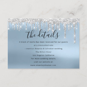 Information Enclosure Card Wedding Details Blue