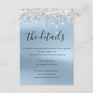 Information Enclosure Card Wedding Details Blue