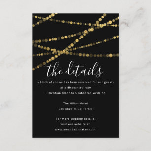 Information Enclosure Card Wedding Details Gold