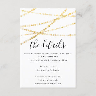 Information Enclosure Card Wedding Details Gold