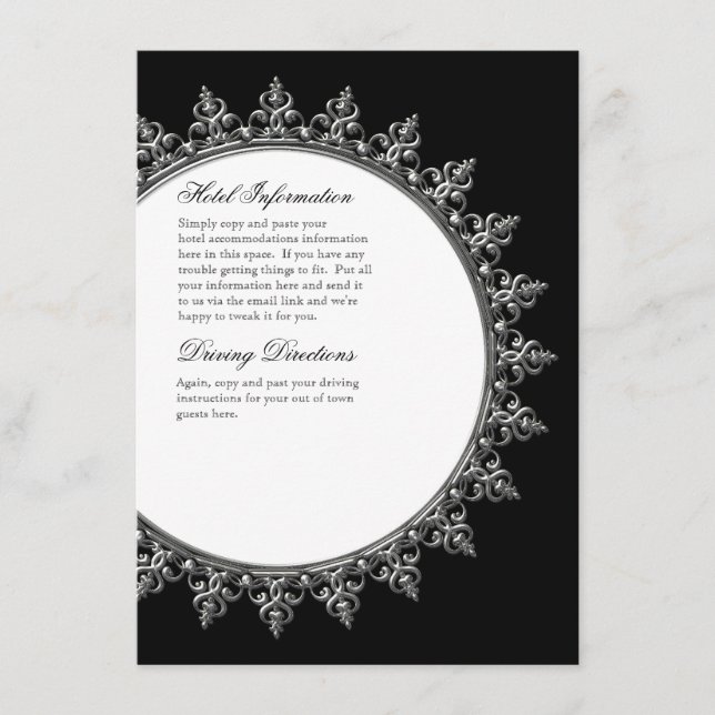 Information Insert - Classic Baroque Swirl Circle (Front)