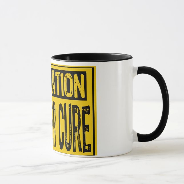 Information Sign - Hangover Cure  Yellow/Black Mug (Right)