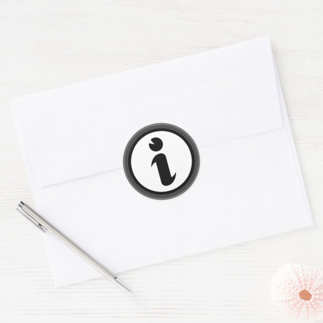 Information Symbol Classic Round Sticker (Envelope)