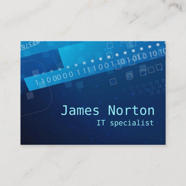 Information Technology IT blue business card (Front)