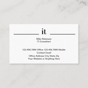Information Technology Professional Business Cards