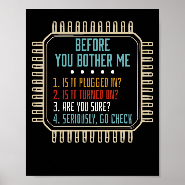 Information Technology Tech Technical Support Gift Poster (Front)