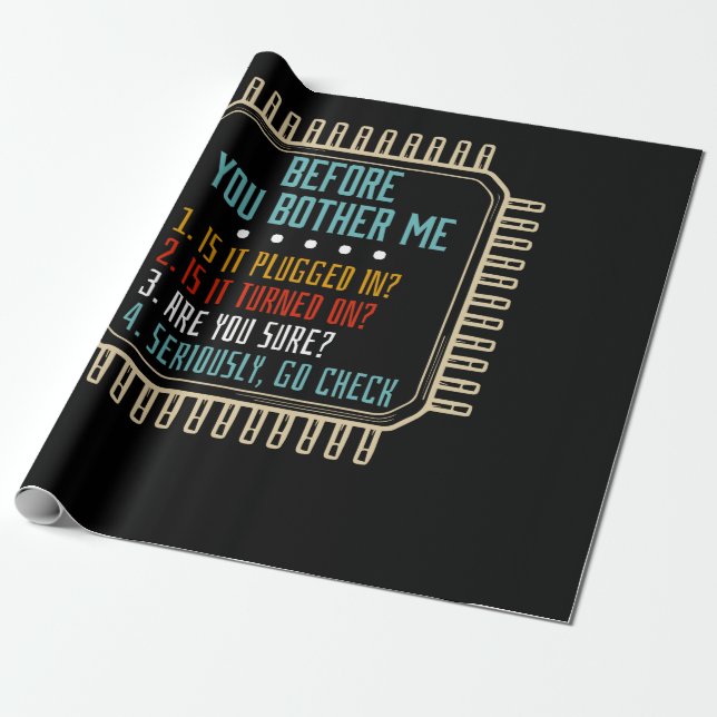 Information Technology Tech Technical Support Gift Wrapping Paper (Unrolled)