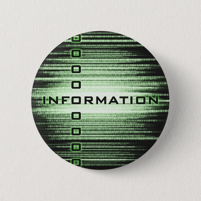 Information Text Design 6 Cm Round Badge (Front)