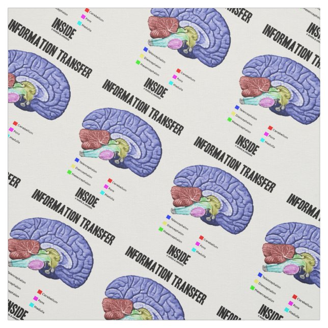 Information Transfer Inside Brain Anatomy Humour Fabric (Swatch)