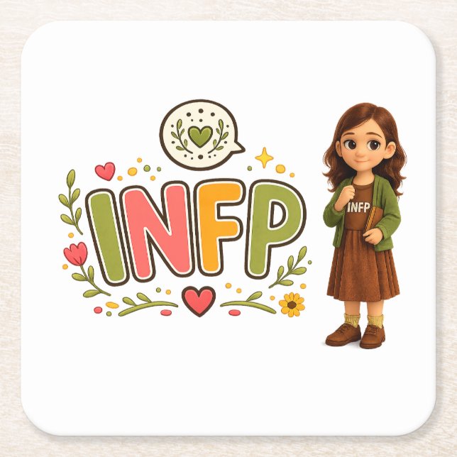 INFP — The Creative Dreamer Square Paper Coaster (Front)