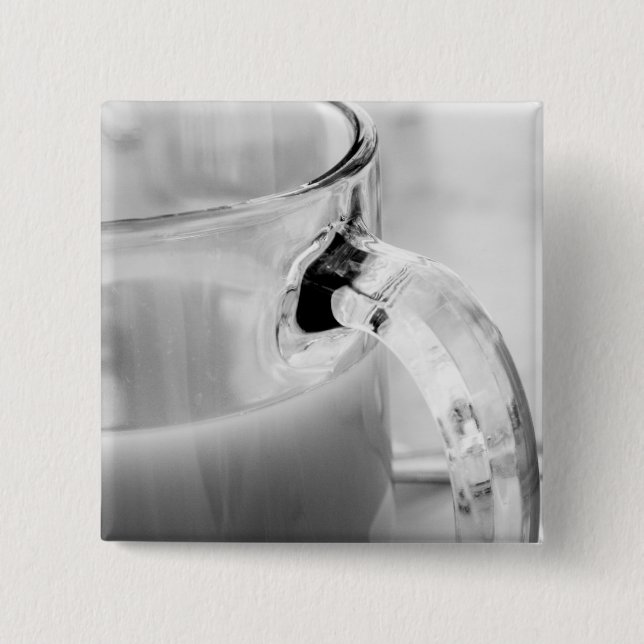 Infrared, Black & White,cup, glass, coffee, 15 Cm Square Badge (Front)