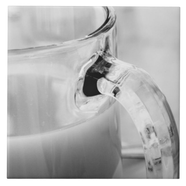 Infrared, Black & White,cup, glass, coffee, Ceramic Tile (Front)