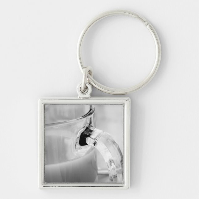 Infrared, Black & White,cup, glass, coffee, Key Ring (Front)