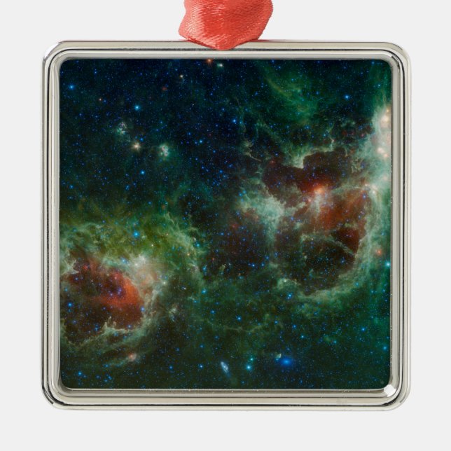 Infrared mosaic of the Heart and Soul nebulae Metal Ornament (Front)