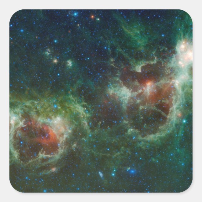 Infrared mosaic of the Heart and Soul nebulae Square Sticker (Front)