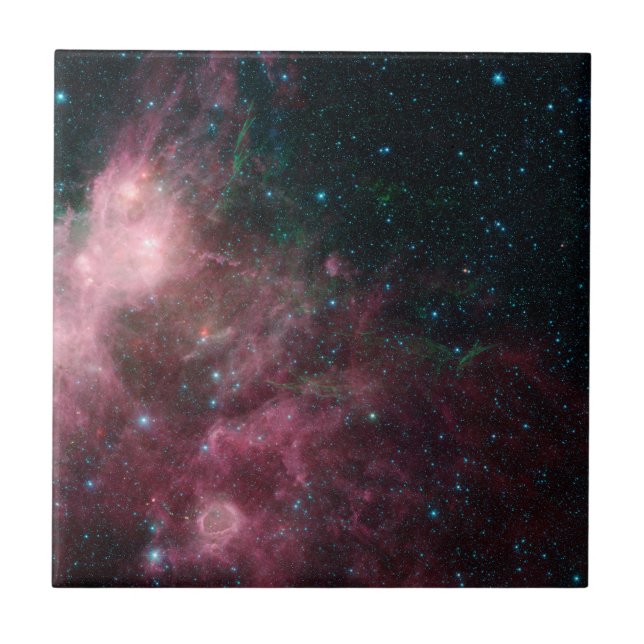 Infrared View Showing The Birth And Death Of Stars Ceramic Tile (Front)