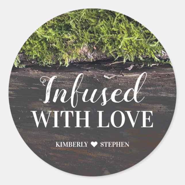Infused With Love Wedding Classic Round Sticker (Front)