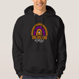 Infusion Nurse Leopard Rainbow Halloween Pumpkin N Hoodie