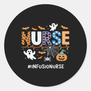 Infusion Nurse Nursing Stethoscope Halloween Essen Classic Round Sticker
