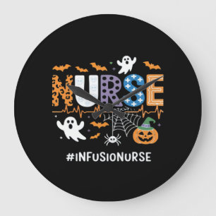 Infusion Nurse Nursing Stethoscope Halloween Essen Large Clock