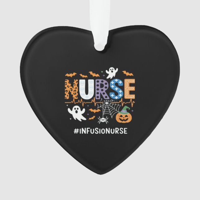 Infusion Nurse Nursing Stethoscope Halloween Essen Ornament (Front)