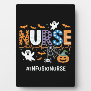 Infusion Nurse Nursing Stethoscope Halloween Essen Plaque