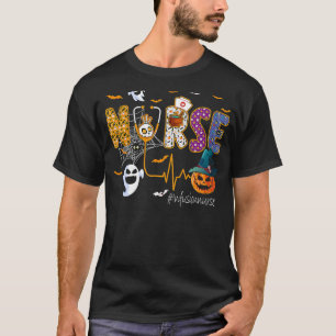Infusion Nurse Nursing Stethoscope Halloween Patte T-Shirt